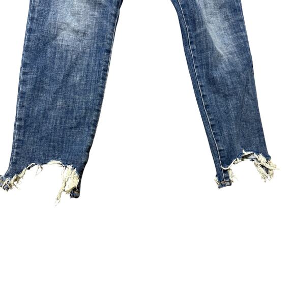 Gap Women's True Skinny High Rise Medium Wash Button Fly Ripped Raw Hem Jeans 30 - Picture 5 of 8